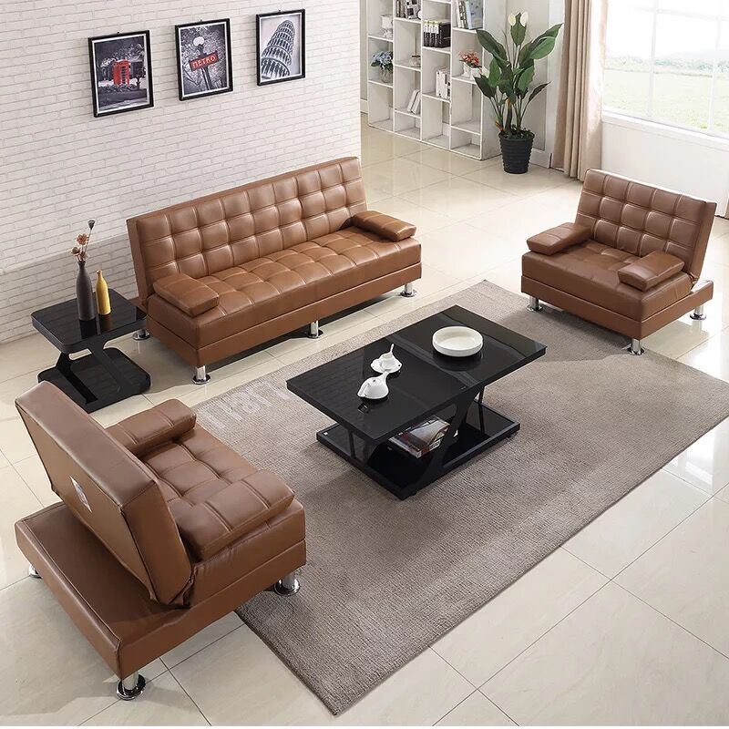 豫亨 办公家具办公沙发简约午睡沙发可折叠午睡沙发商务办公室沙发茶几组合