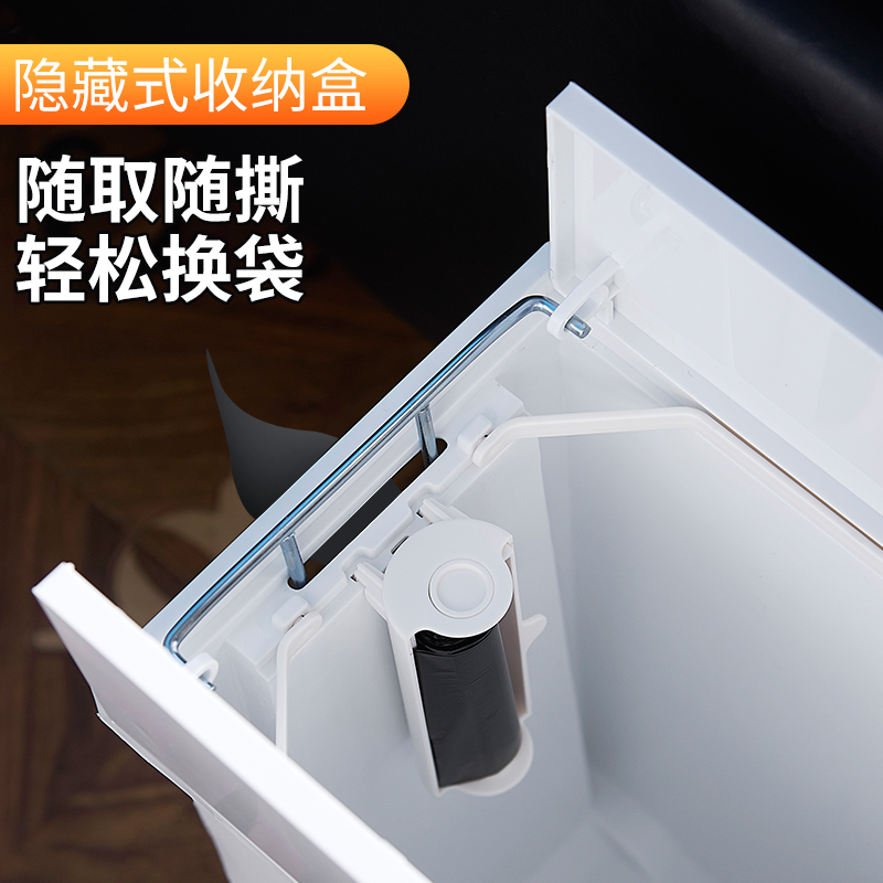 美帮汇脚踏式厨房垃圾桶家用大号防臭带盖脚踩大容量北欧卫生间客厅创意高清大图