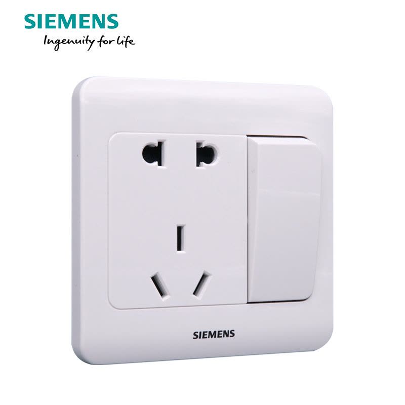 西门子(SIEMENS)开关插座 远景雅白系列一开10A五孔电源插座5UB01081CC1图片