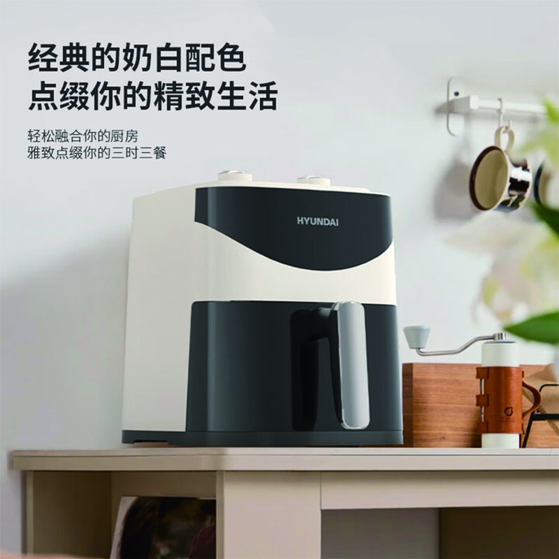 HYUNDAI智能电炸锅多功能家用快速烹饪不粘锅高效节能设计高清大图