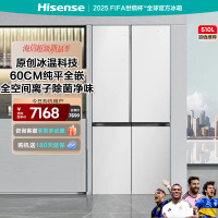 海信(Hisense)510升 十字对开门冰箱嵌入式 超薄变频风冷 底部散热 BCD-510WTDGVBPIV2 冰岩白