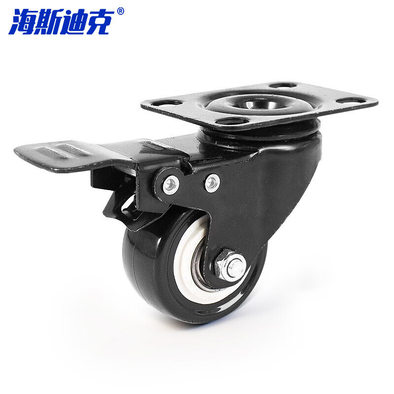 海斯迪克 黑色金钻轮 HKsq-293 1.5寸 刹车轮 1个