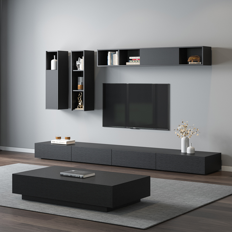 简约现代北欧客厅茶几电视柜组合套装小户型卧室电视柜实木可伸缩