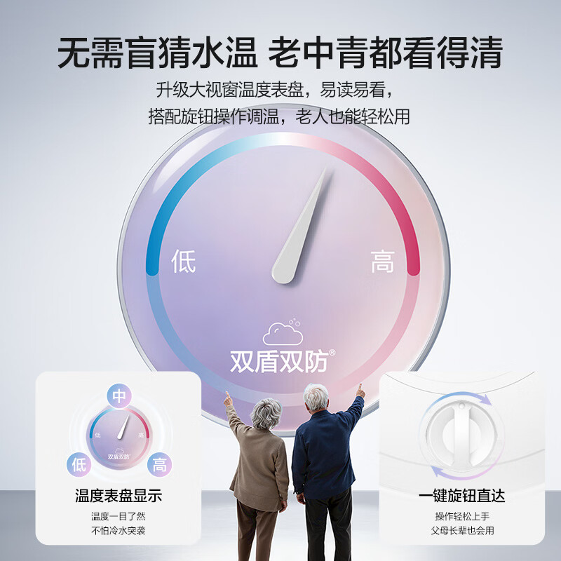 万和[小白云T5]50升2200W一级能效节能速热大水量小尺寸租房优选专利防电墙保护电热水器E50-T5-22高清大图