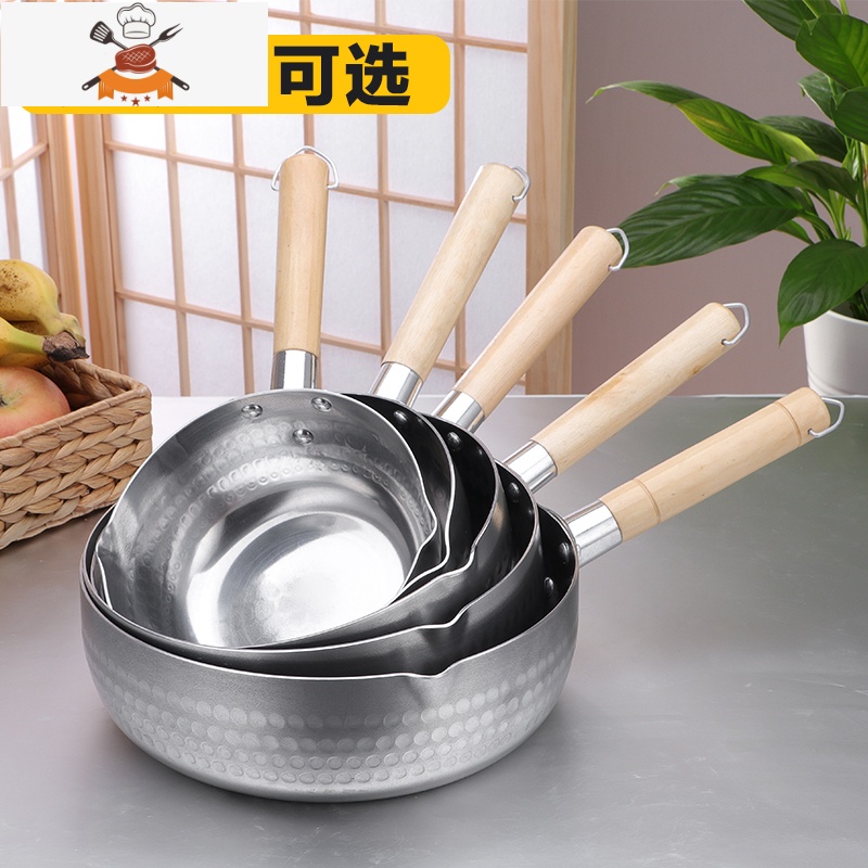 铝制雪平锅铝锅汤锅煮面煮粥煮奶麻辣烫粉锅拉面锅泡面锅平底 E款18CM雪平锅(燃气用) 敬平高清大图