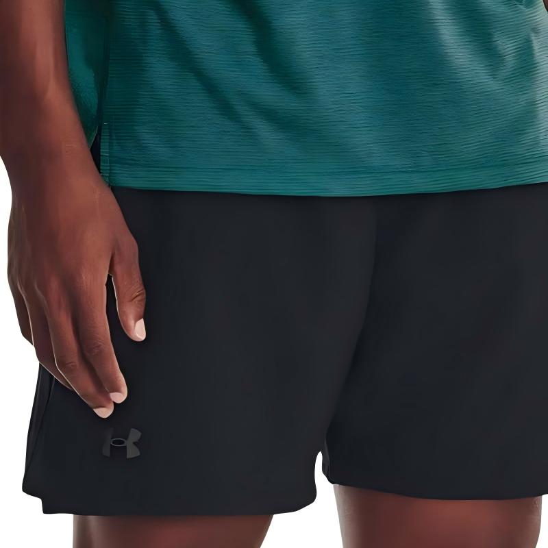 安德玛(Under Armour)男装 夏季运动跑步健身训练舒适运动短裤 1376508-001 黑色 L