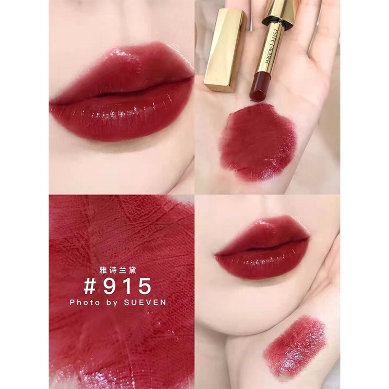 雅诗兰黛(Estee Lauder)金管口红 戏精唇膏水润保湿显白 915#黑莓干邑
