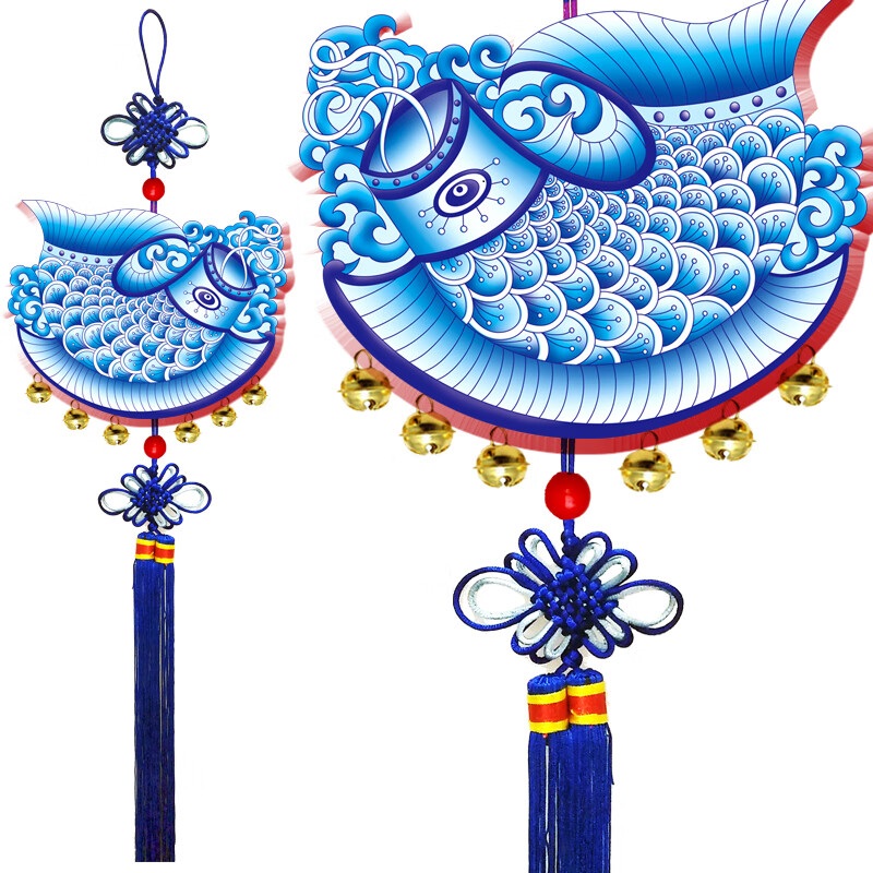 福人福地(FURENFUDI) 木质挂件-青花鱼高清大图