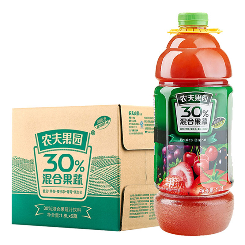 农夫果园30%番莓混合果蔬汁1.8L (6瓶)
