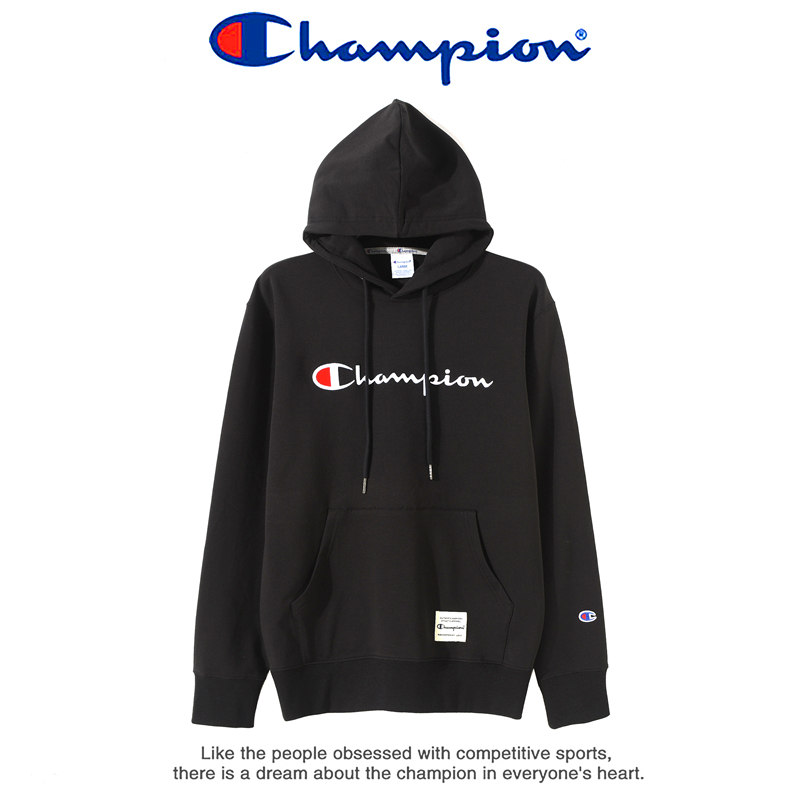 Champion 冠军情侣款连帽卫衣经典款小C LOGO刺绣连帽衫男女