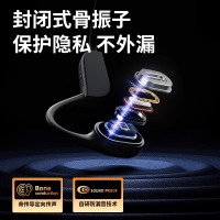 飞利浦(PHILIPS)骨传导耳机蓝牙开放式不入耳运动跑步健身骑行防水无线音乐超长续航挂耳式骨传感耳机 TAA3609黑