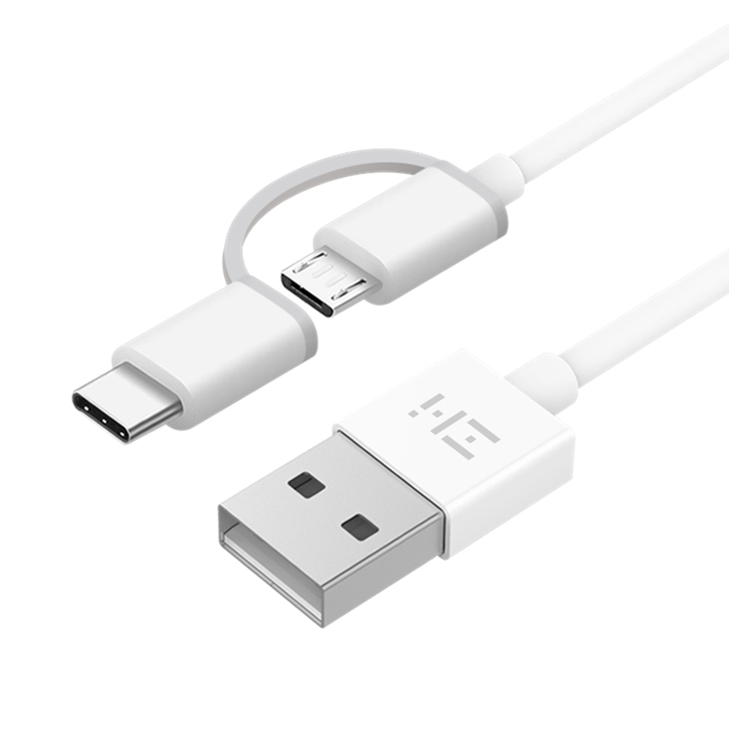 ZMI（紫米）Type-C＆MicroUSB二合一数据线（白）