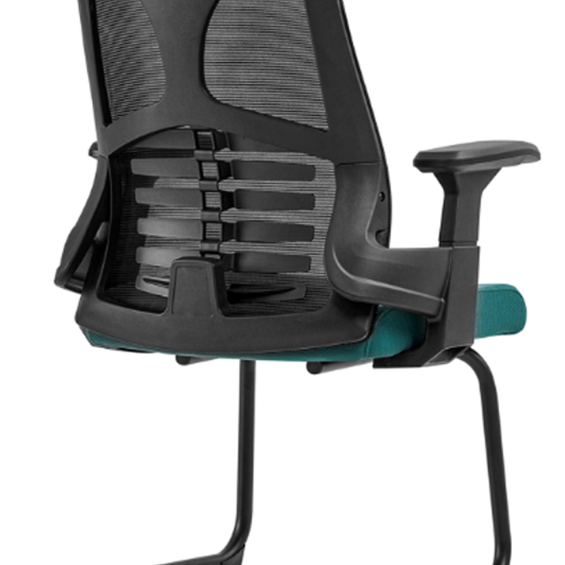 初嘉CJ-7102办公椅弓形椅电脑椅网布学习椅会客网椅 黑框高清大图