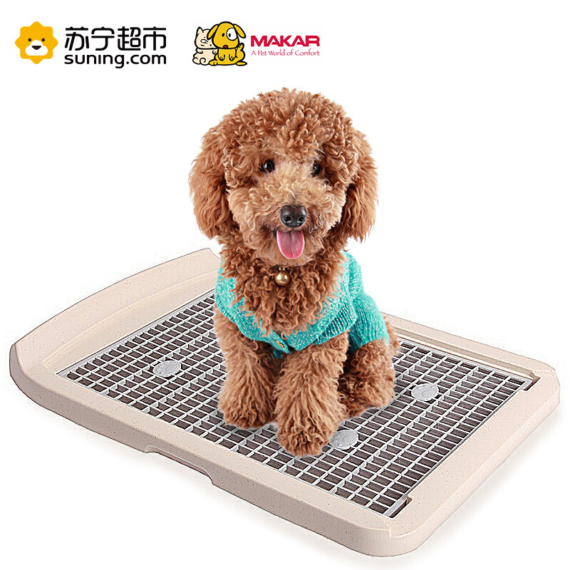 美卡(makar)狗厕所狗狗大号平板犬厕狗便盆中小型犬厕送立柱 白色L