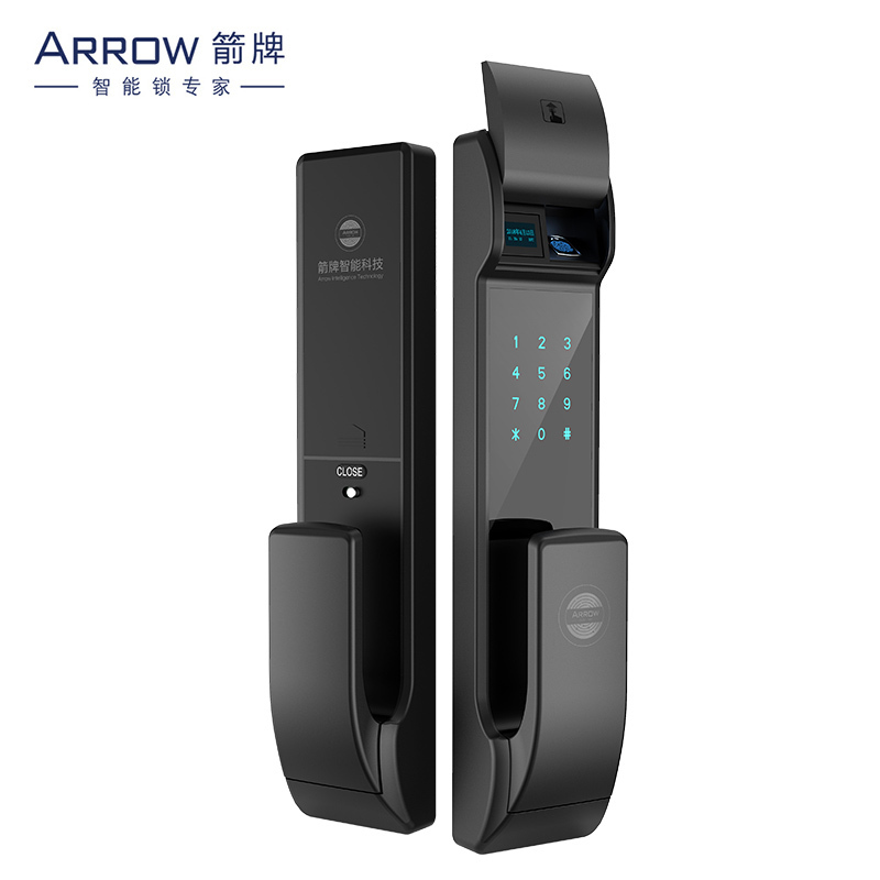箭牌(ARROW) 推拉指纹锁密码锁智能锁防盗门锁 家用防盗门锁 电子密码锁 305珍珠黑