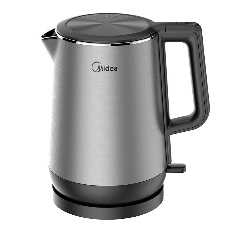 美的（Midea）电水壶1700ML家用电热水壶304不锈钢双层防烫 自动断电烧水壶MKHJ1713a