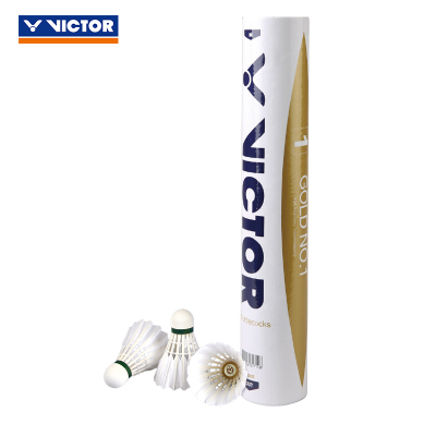 VICTOR威克多 鸭毛羽毛球金黄系列羽毛球 金黄球一号 GOLD 1 GD1 77N(12只/筒)