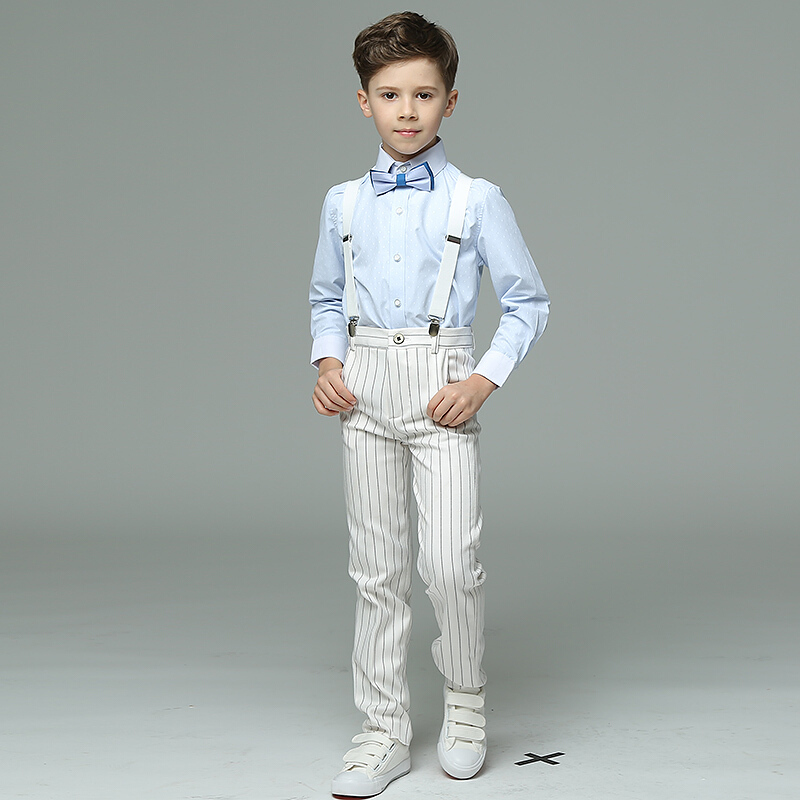 迪鲁奥diluao男童礼服夏走秀套装英伦单排扣竖条纹花童礼服男马甲儿童