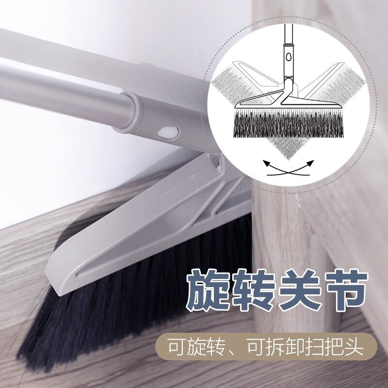 茶花(CHAHUA)扫把簸箕带柄式扫把加厚耐用家用扫把 灰色1个高清大图