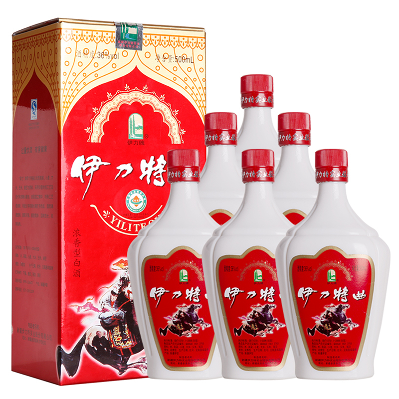 伊力特曲36度白酒500ml*6礼盒装浓香型 纯粮食酒宴请酒 新疆特产整箱装
