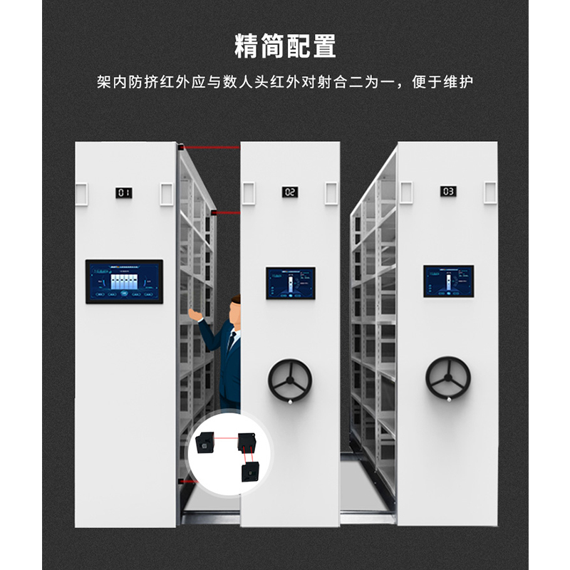 三圣 办公家具仓储密集架智能移动密集柜钢制轨道移动货架档案柜每立方单价