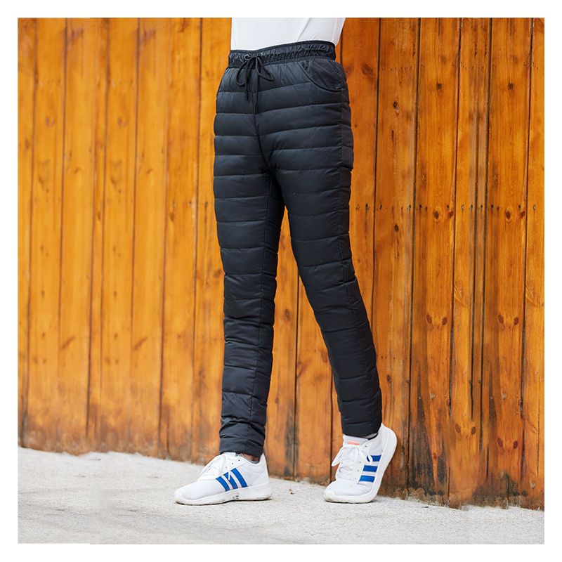 新款羽绒裤男女大码外穿高腰显瘦加厚中青年内穿保暖工装羽绒裤子