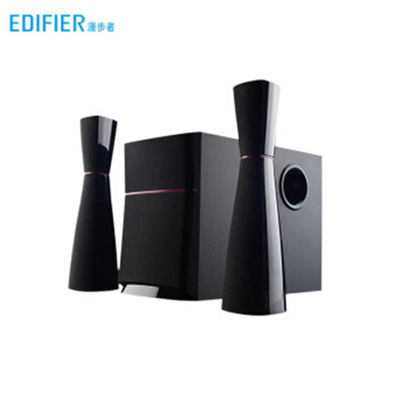 漫步者(EDIFIER)E3200多媒体电脑音箱通用低音炮2.1线控电视音响 木质 黑色