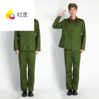 热卖高品质65式军装涤卡的确良士兵套装越战怀旧老兵聚会老式军装_2 （厚）涤卡3号165腰围2尺6 衣裤领章+帽子帽徽