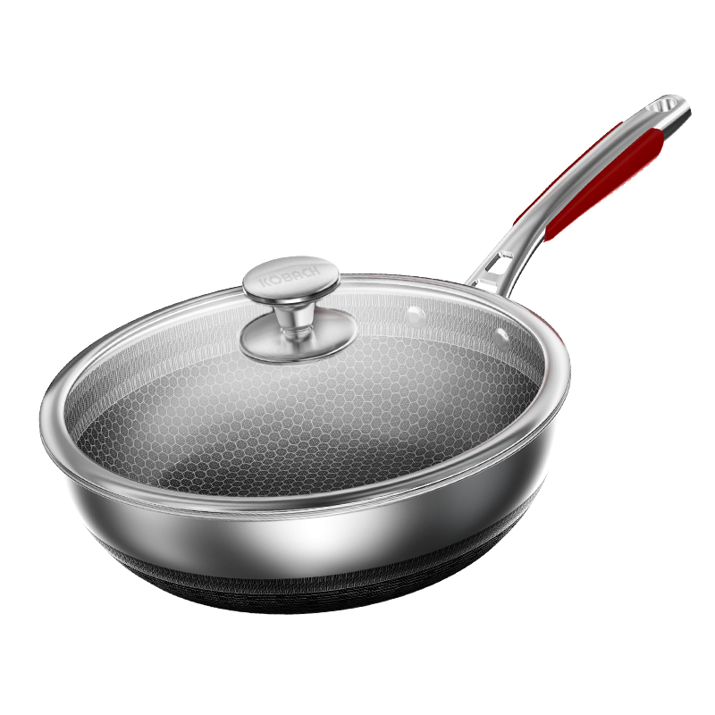 康巴赫316l不锈钢煎炒两用锅28cm