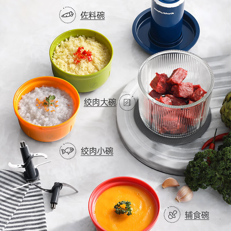 摩飞电器(Morphyrichards)绞肉机 MR9405 蓝高清大图