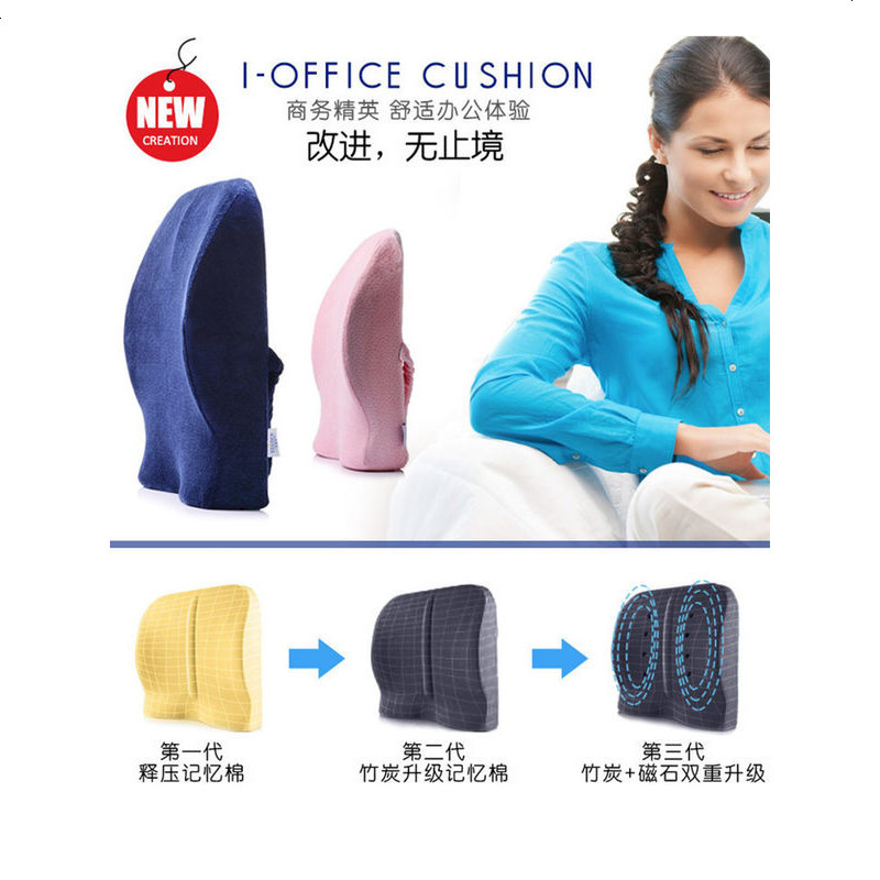 美国记忆棉座椅护腰靠背垫办公室腰靠汽车靠垫孕妇靠枕腰枕