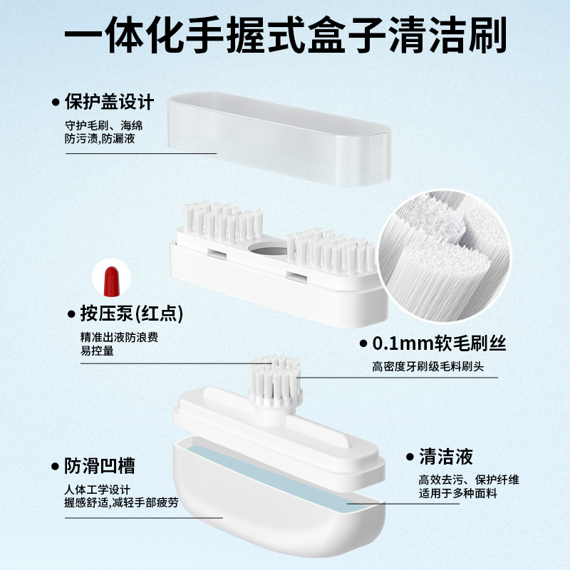 立白小白白羽绒服泡沫干洗剂100g*2盒自带刷头温和配方免水洗不伤羽绒高清大图