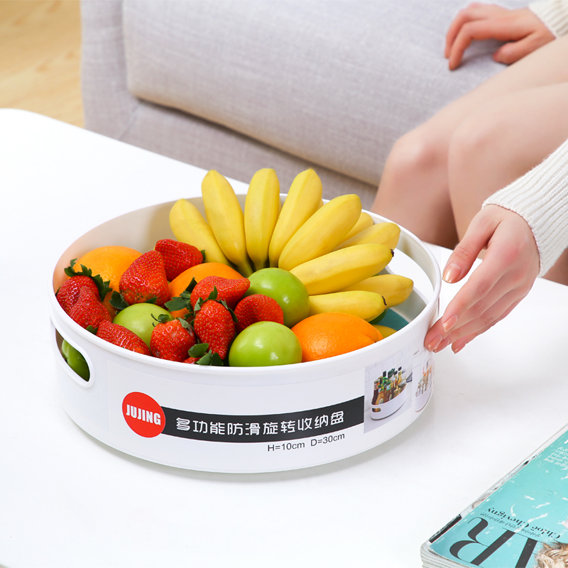 尚烤佳旋转收纳盒多功能旋转防滑厨房置物架调味料用品用具小百货水果蔬菜收纳盒子HB-066