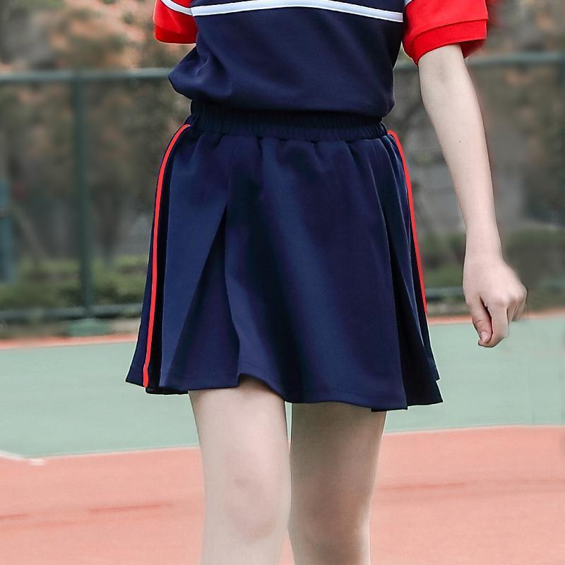 女童校服短裙藏青色校服裤百褶裙纯棉夏季儿童半身裙女学院风夏装