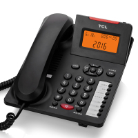 TCL HCD868(180)TSD固定有绳电话机/座机/来电显示免电池免提报号座式/壁挂家用办公有绳固话(黑色)