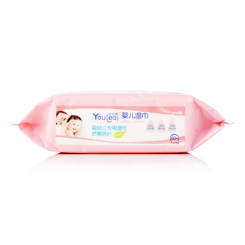 优乐琪(Youleqi) 湿巾 婴儿湿纸巾80片*1包 单包装宝宝通用湿纸巾