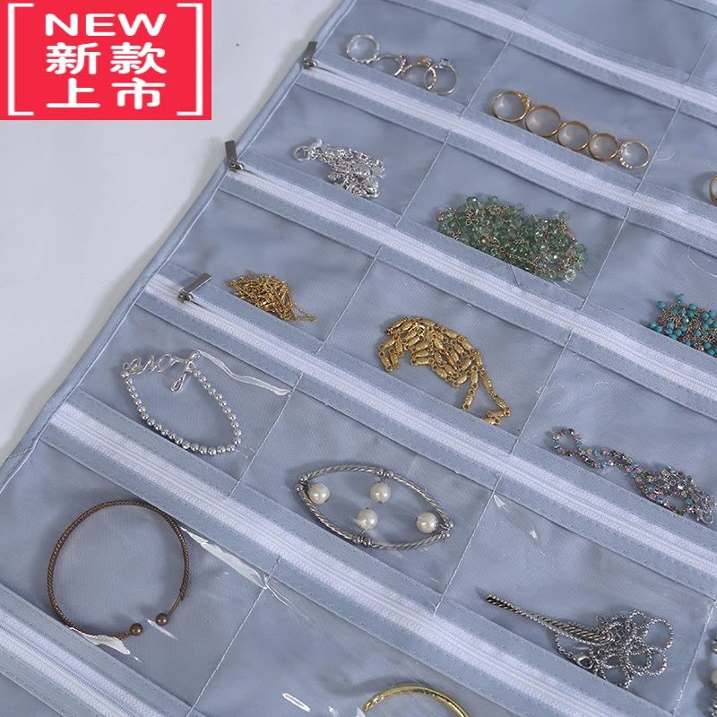 可莉允宿舍器布艺门后衣柜悬挂式饰品双面透明整理袋防尘挂袋图片