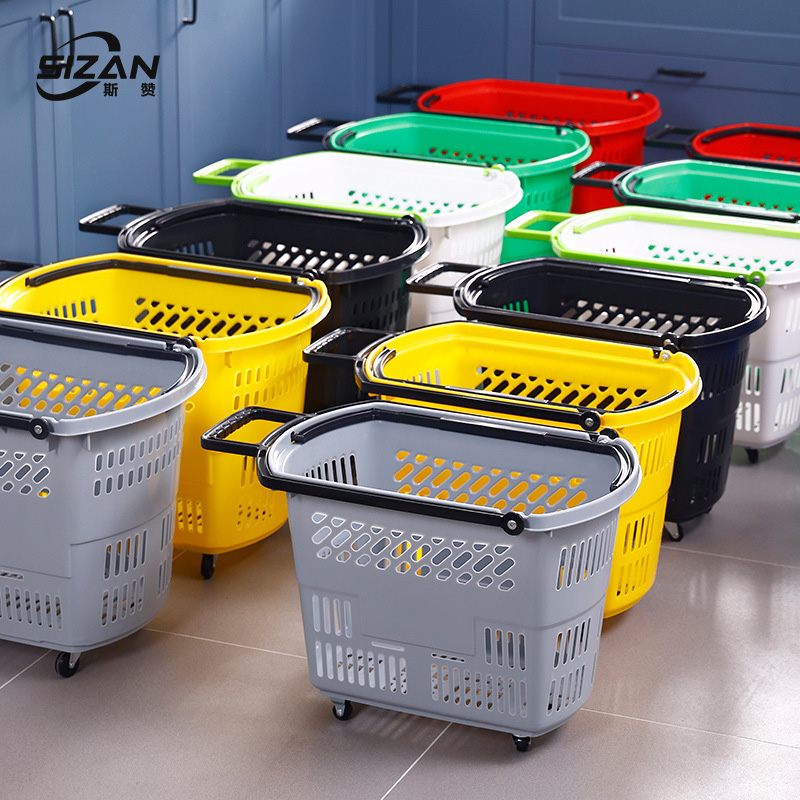 斯赞 单提手灰色35升拉杆篮 37*19*34cm 个高清大图