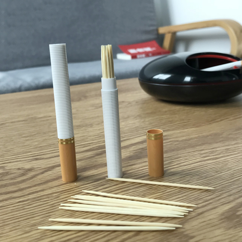 个性牙签筒创意便携牙签盒户外差旅随身收纳罐迷你牙签盒简约烟形收纳盒-2盒装