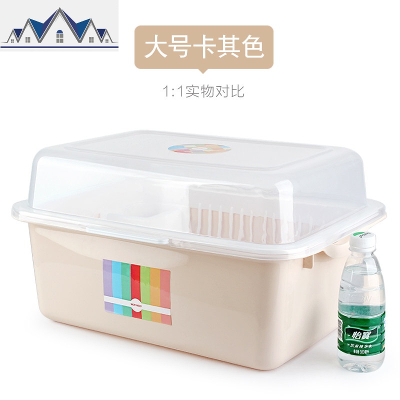 碗筷收纳箱碗柜塑料带盖箱餐具沥水架厨房置物架放碗架碗碟架盘子 三维工匠高清大图