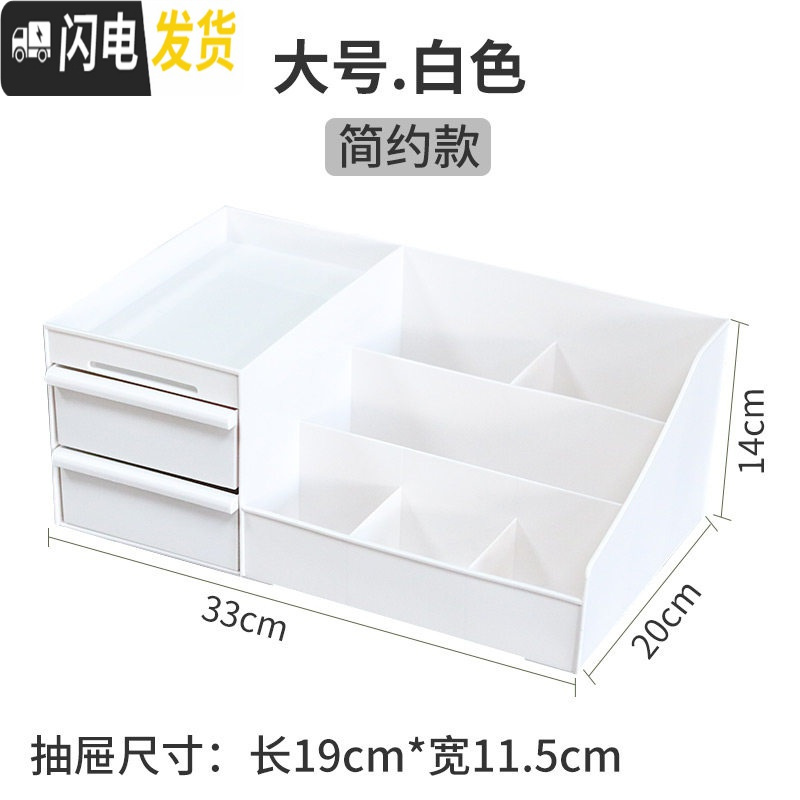 三维工匠化妆品收纳盒口红桌面护肤网红梳妆台家用宿舍整理简约塑料置物架高清大图