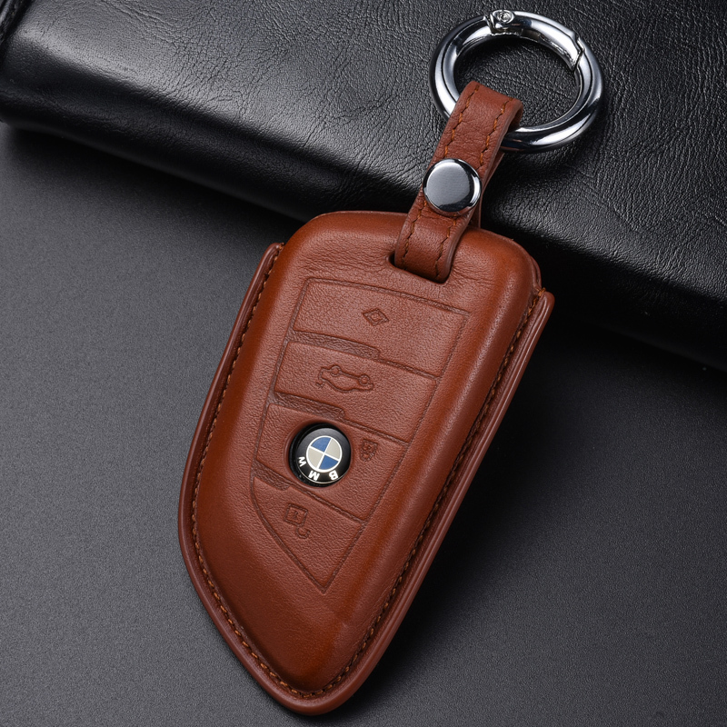 专用于宝马5系钥匙套525li530li新x6x5x3x1刀锋真皮车钥匙包壳扣 三键