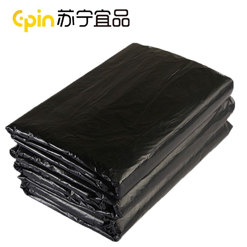 苏宁宜品厨房垃圾袋大号黑色平口式垃圾袋大桶塑料袋子50只 80*100CM SNYP-LJD20