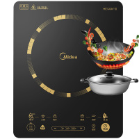 美的(Midea)电磁炉 C22-WT2203 2200W大火力 5档整版滑动触摸 4D防水 纤薄机身 微晶面板 电磁炉