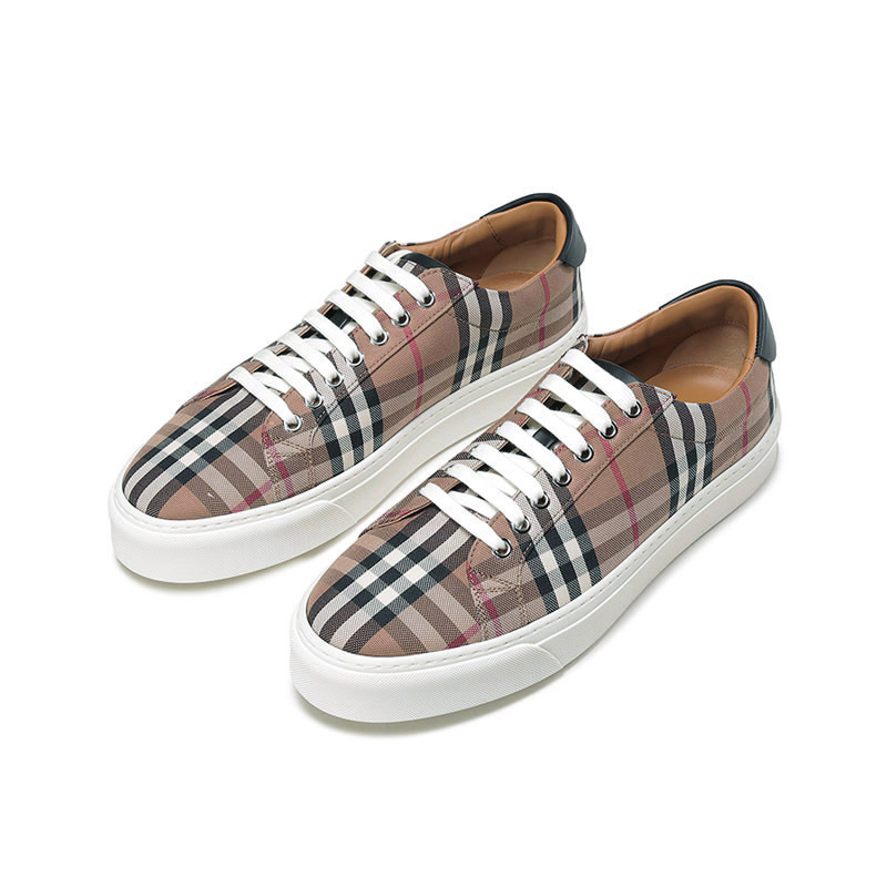 burberry博柏利男款织物低帮系带休闲运动鞋帆布鞋80568301