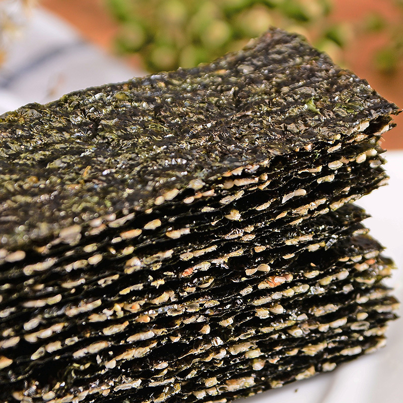 波力海苔芝麻夹心脆96g约36包紫菜脆片海苔儿童休闲食品