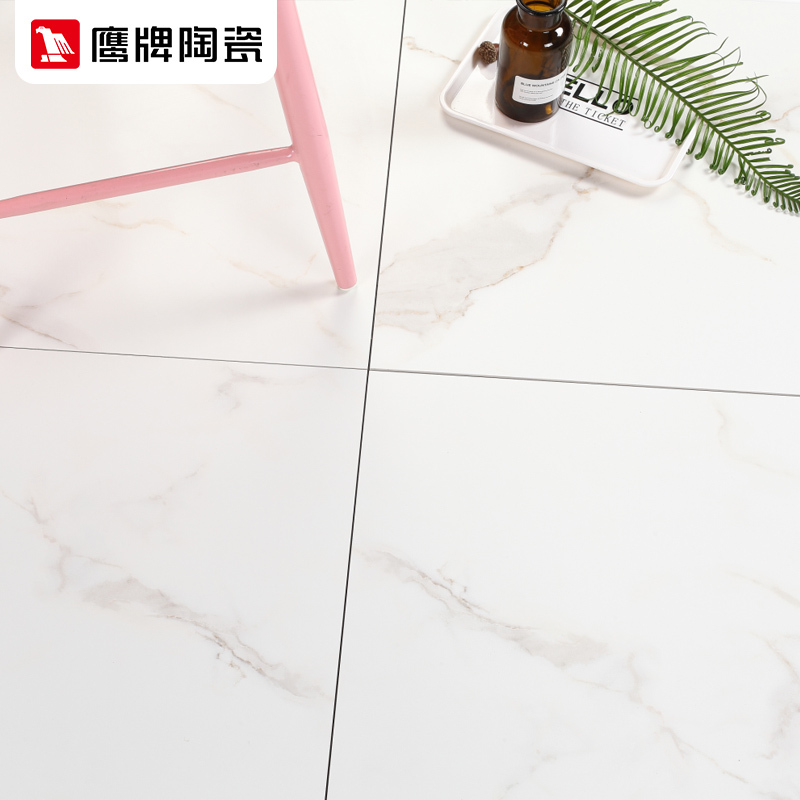 鹰牌客厅瓷砖地砖1200x600全抛釉地板砖卧室白釉瓷砖墙砖鱼肚金
