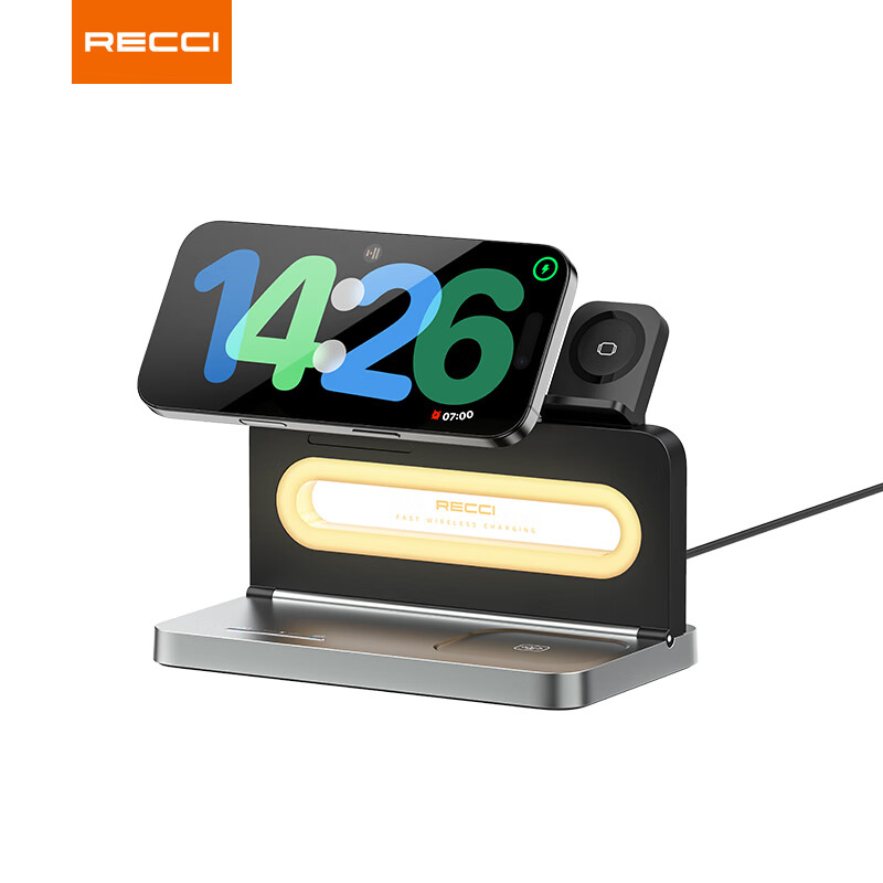 锐思RECCI 四合一氛围灯无线充支持手表耳机适用手机多功能充电 RCW-49高清大图