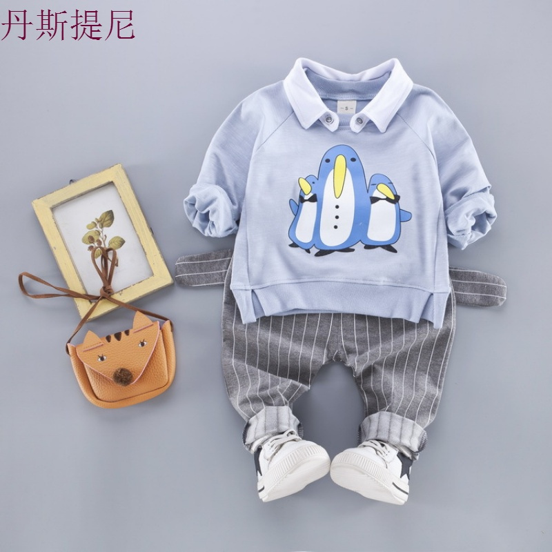 男童秋装2018新款韩版潮衣宝宝帅气套装0-1-2-3岁儿童婴幼儿4棉纯