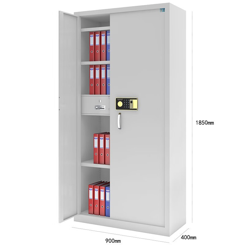 虎牌 电子保密柜 大型指纹密码锁钢制办公用通体文件柜 无钥匙高清大图